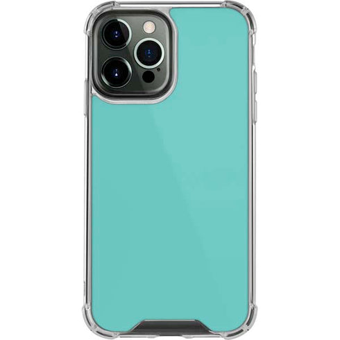 Turquoise Blue Solid iPhone 13 Pro Max Clear Case